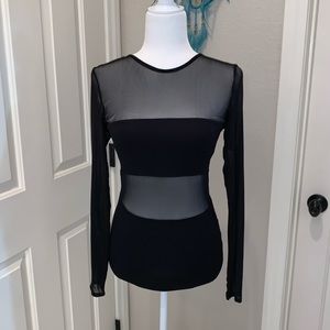 H&M mesh bodysuit with snap bottom